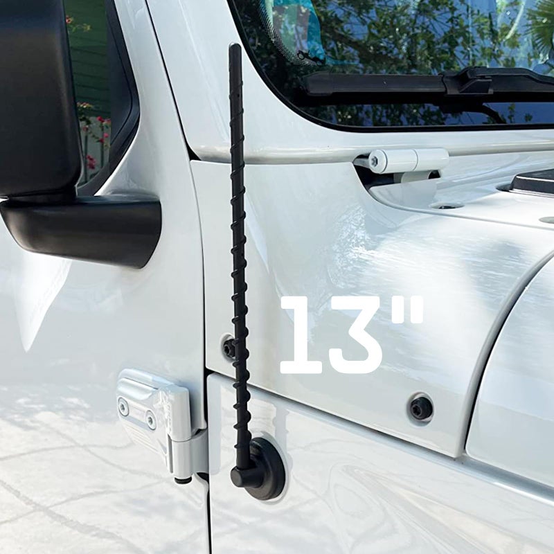 VOFONO 13 Inch Antenna for Jeep Wrangler Gladiator 2007-2026, Short Antenna for JL JK Rubicon Sahara Unlimited Sport Willys 4xe Mojave High Altitude Jeep Accessories - Image 2